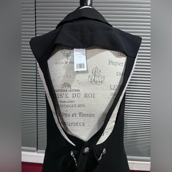 NWT Bebe Cross-back Vest dress jet black size Medium - Picture 3 of 7